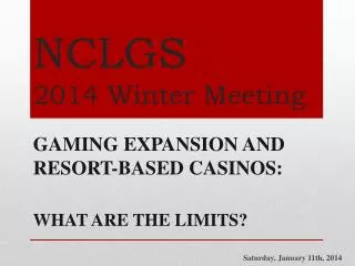 NCLGS 2014 Winter Meeting
