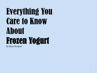 Everything You Care to Know About Frozen Yogurt