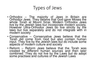 Types of Jews