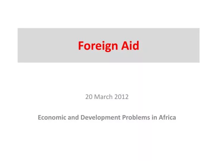 foreign aid