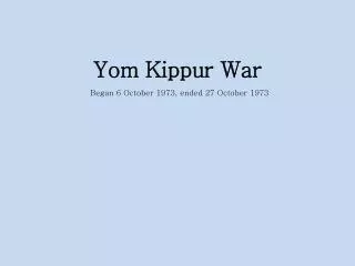 Yom Kippur War