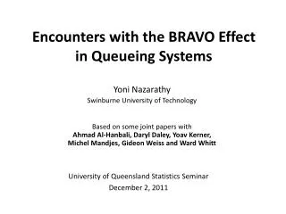 Encounters with the BRAVO Effect in Queueing Systems