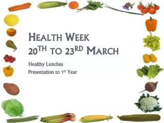 Health Week 20 th to 23 rd March