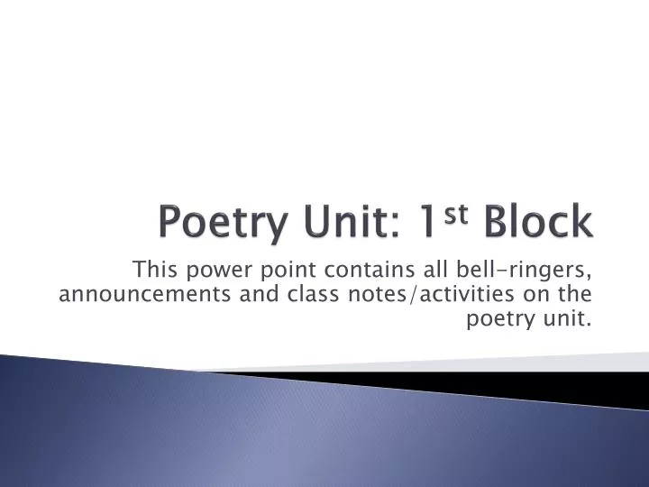 poetry unit 1 st block