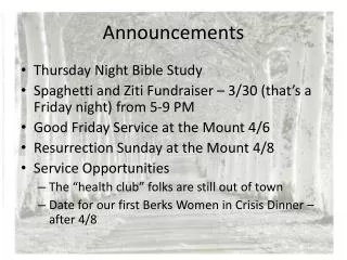 announcements