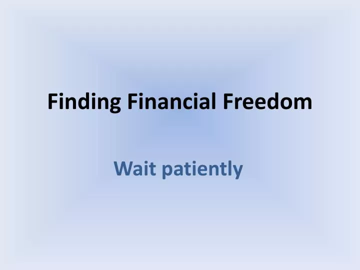 finding financial freedom