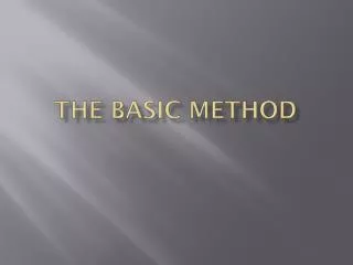 The Basic Method