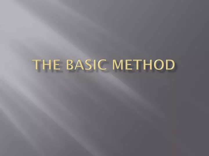 the basic method