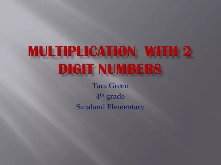 multiplication with 2 digit numbers