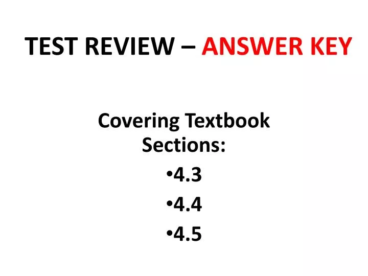 test review answer key