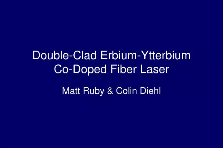 double clad erbium ytterbium co doped fiber laser