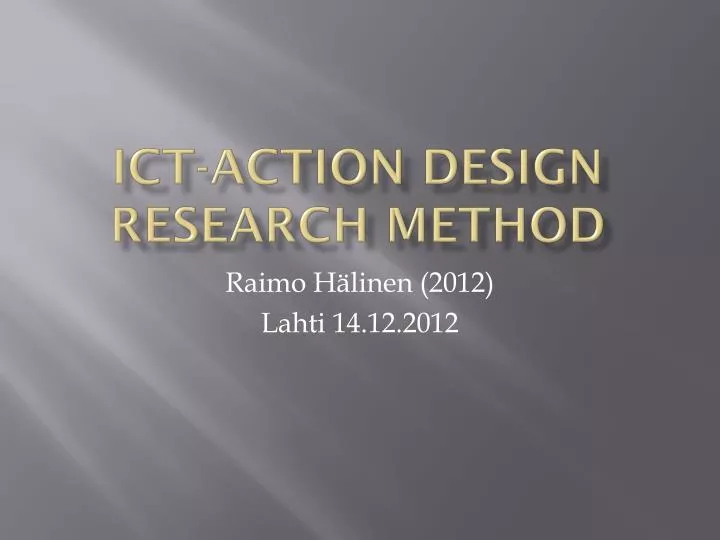 ict action design research method
