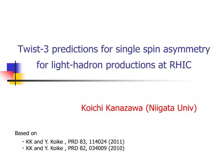 twist 3 predictions for single spin asymmetry for light hadron productions at rhic