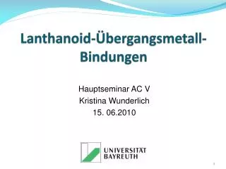 lanthanoid bergangsmetall bindungen
