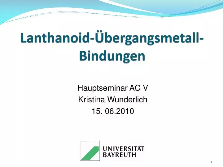 lanthanoid bergangsmetall bindungen