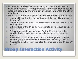 Group Interaction Activity