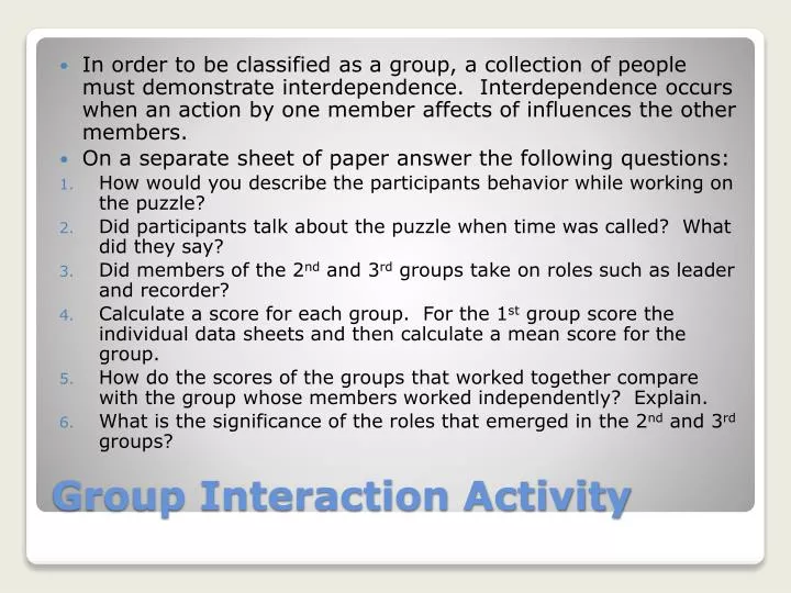 group interaction activity
