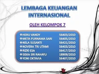 lembaga keuangan internasional