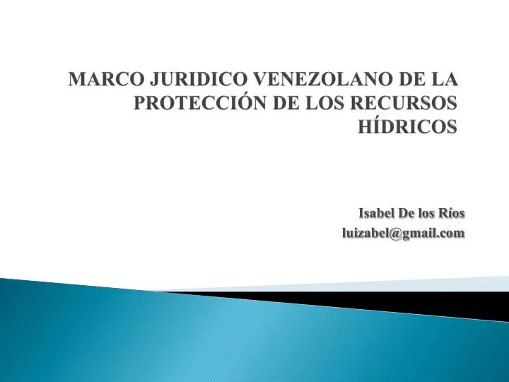 marco juridico venezolano de la protecci n de los recursos h dricos
