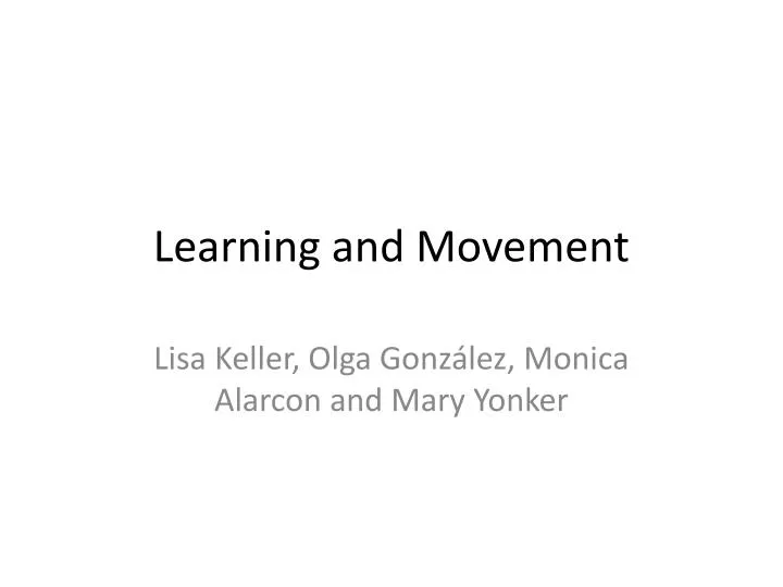 learning and movement