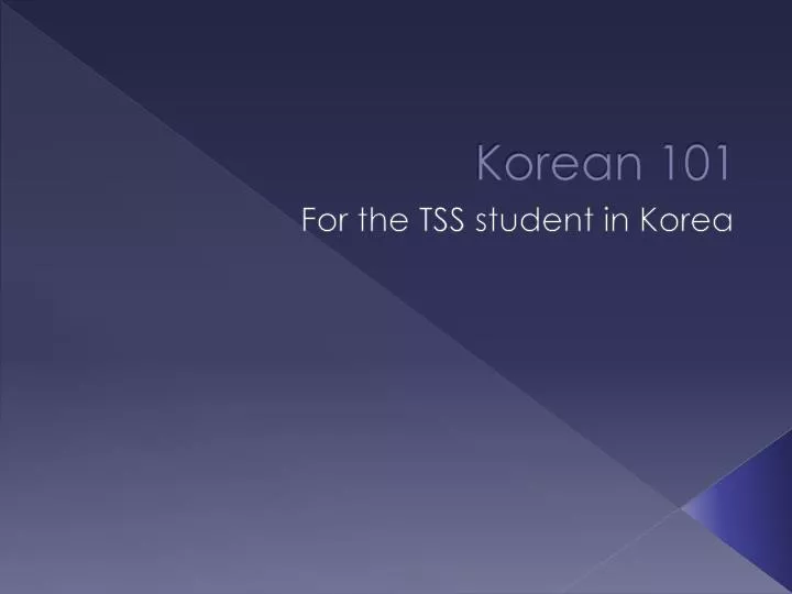 korean 101