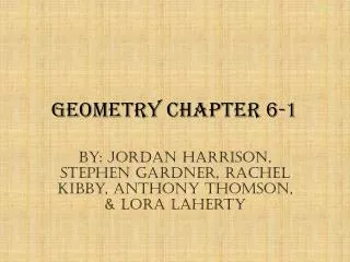 Geometry Chapter 6-1