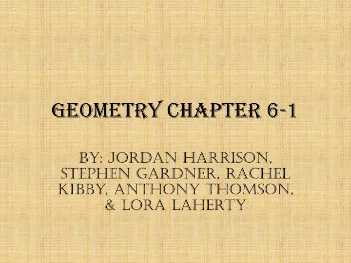 geometry chapter 6 1