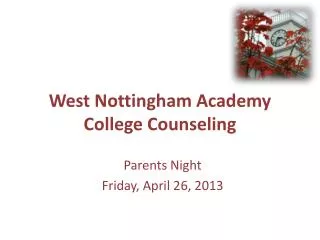 West Nottingham Academy College Counseling