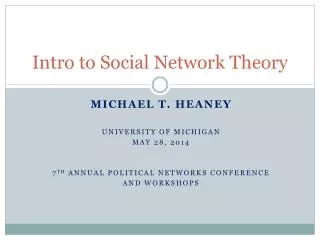 Intro to Social Network Theory