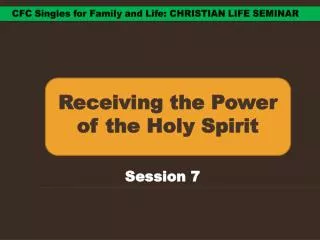 Receiving the Power of the Holy Spirit