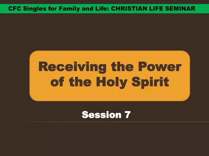 receiving the power of the holy spirit