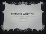 Memoir Writing
