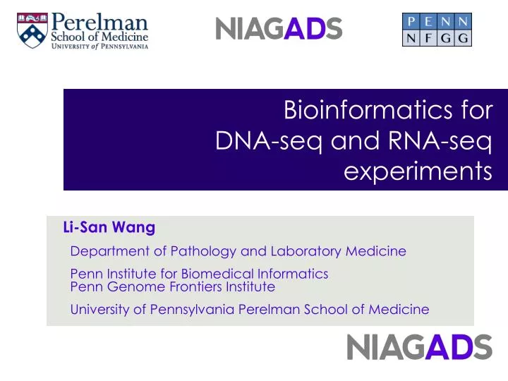 bioinformatics for dna seq and rna seq experiments