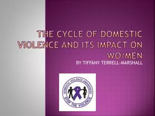THE CYCLE OF DOMESTIC VIOLENCE AND ITS IMPACT ON WO/MEN