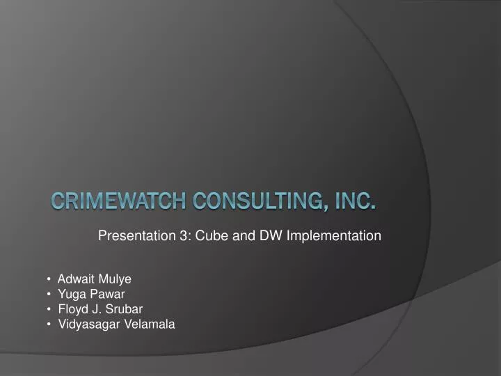 presentation 3 cube and dw implementation