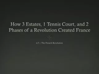 How 3 Estates, 1 Tennis Court, and 2 Phases of a Revolution Created France