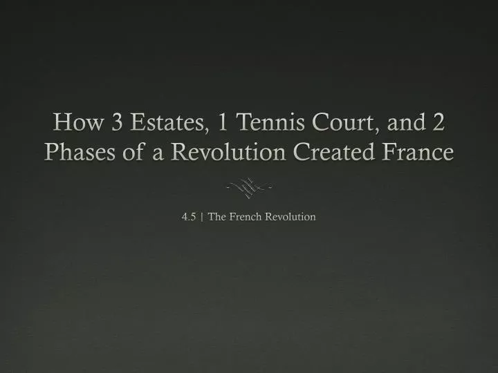 how 3 estates 1 tennis court and 2 phases of a revolution created france