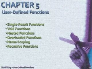 CHAPTER 5 User-Defined Functions