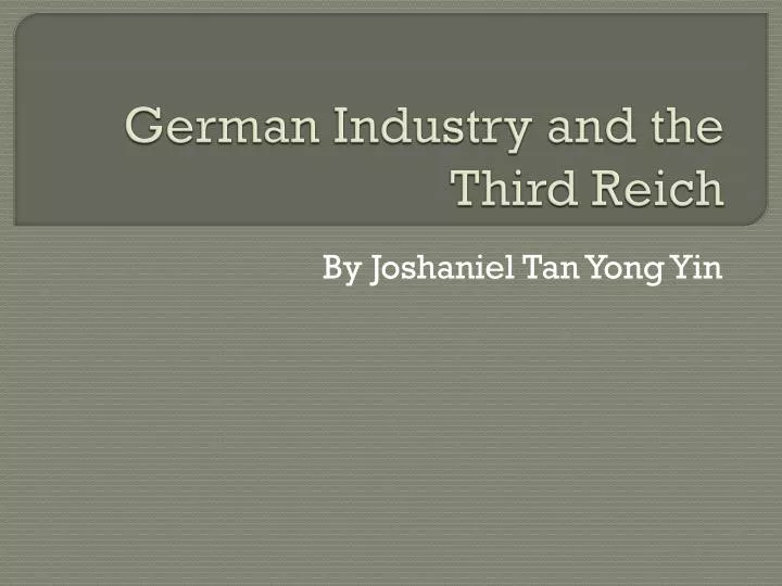 german industry and the third reich