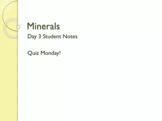 minerals
