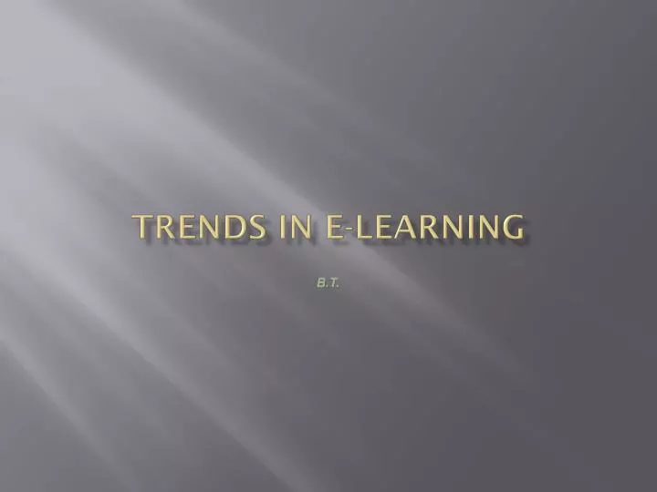 trends in e learning