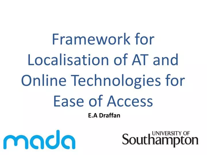 framework for localisation of at and online technologies for ease of access