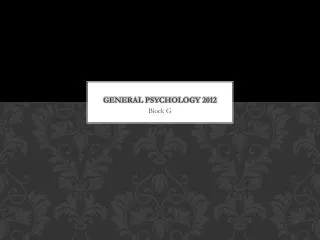 General Psychology 2012