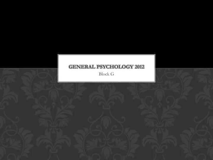 general psychology 2012