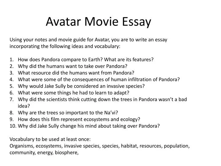 my favourite movie avatar essay