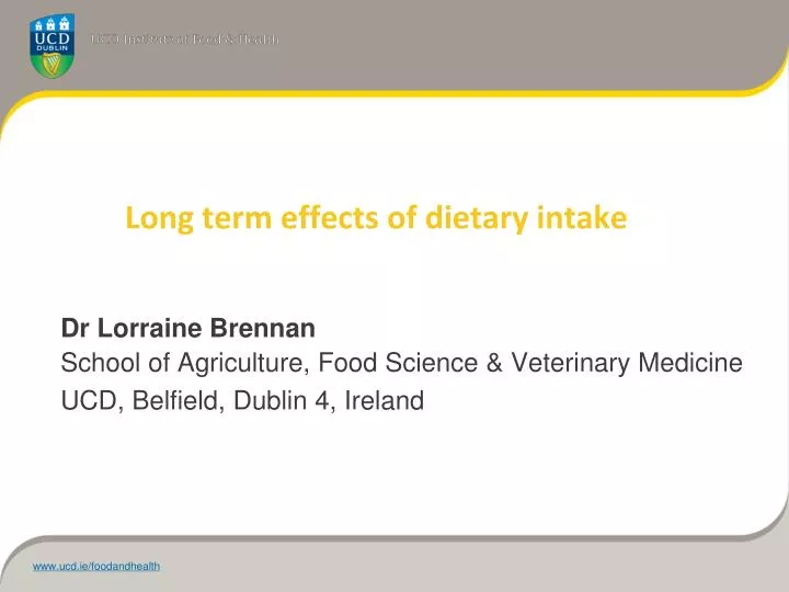 long term effects of dietary intake