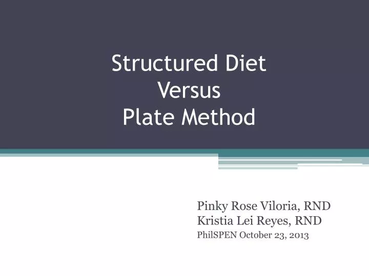 structured diet versus plate method