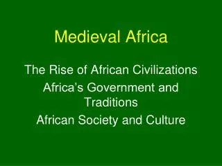 Medieval Africa