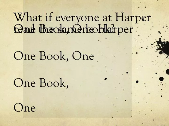 one book one harper