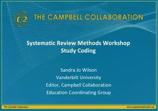 Systematic Review Methods Workshop Study Coding
